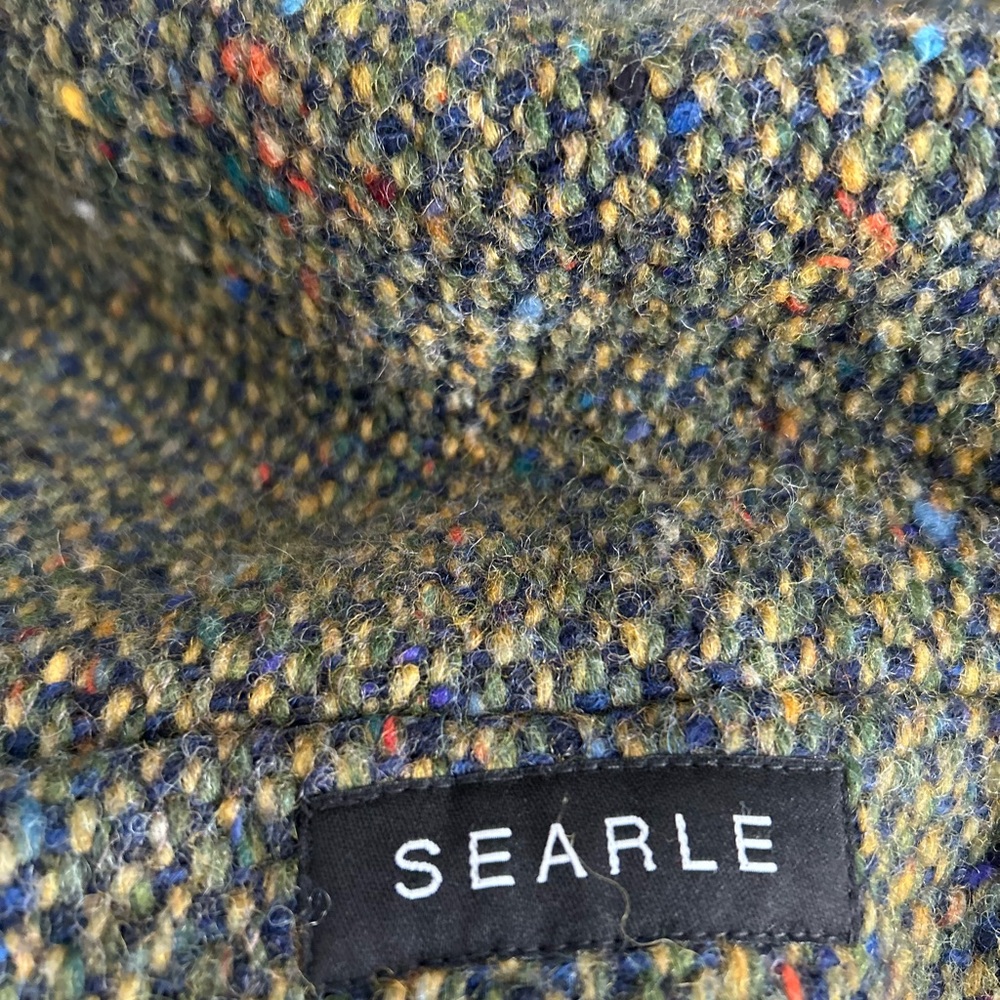 Sold‼️Searle Vintage Irish Wool Herringbone Shawl Collar Green  Long Coat 12 - Picture 10 of 17